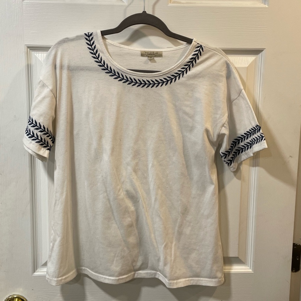 Blue leaf detail tunic tee (Womens Small)